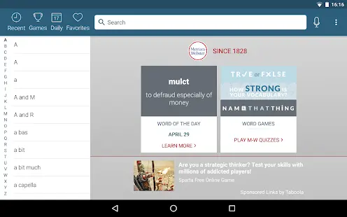 Dictionary - Merriam-Webster Screenshot