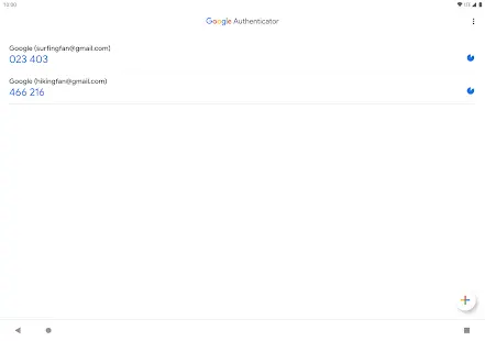 Google Authenticator Screenshot