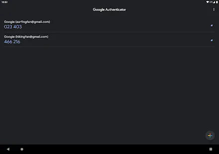 Google Authenticator Screenshot