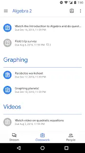 Google Classroom Screenshot
