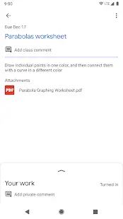 Google Classroom Screenshot
