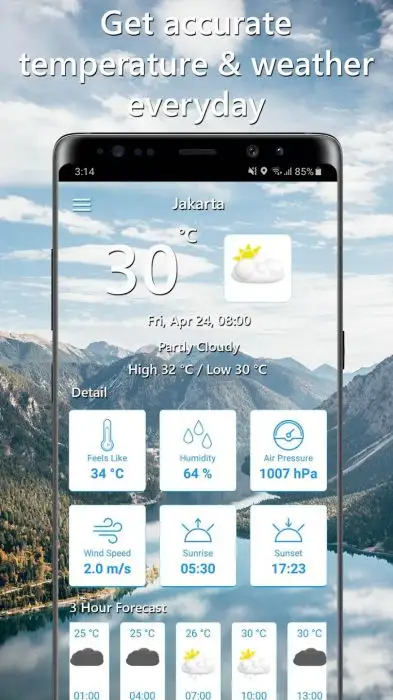 Temperature Today - Weather Forecast & Thermometer Screenshot