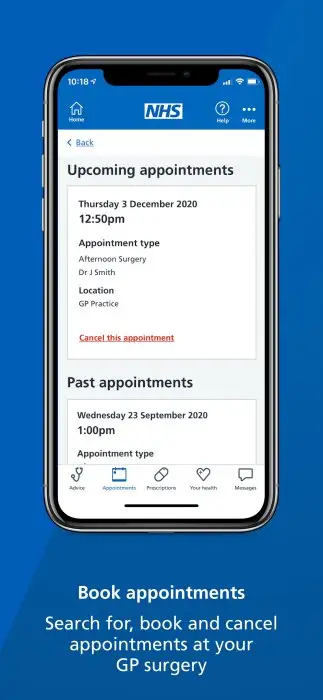 NHS App Screenshot