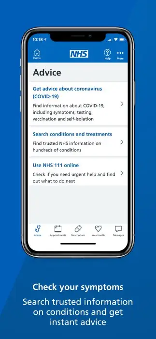 NHS App Screenshot