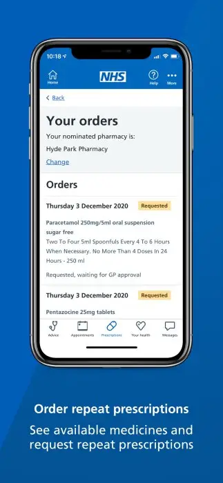 NHS App Screenshot