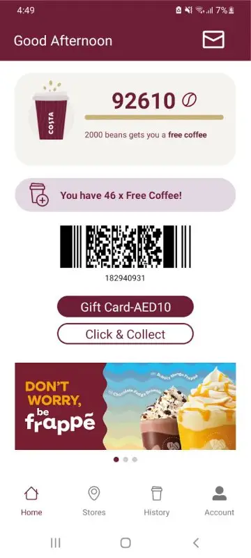 Costa Coffee Club UAE Screenshot