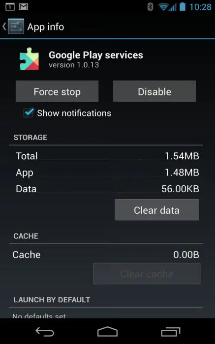 Google Play services Screenshot