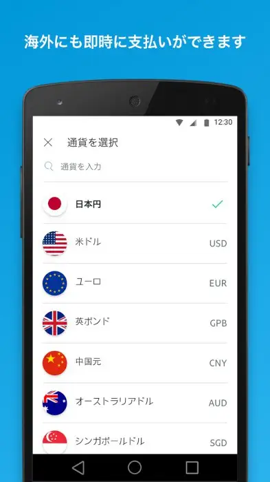 PayPal スクリーンショット