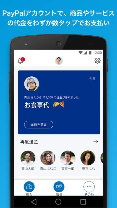 PayPal スクリーンショット