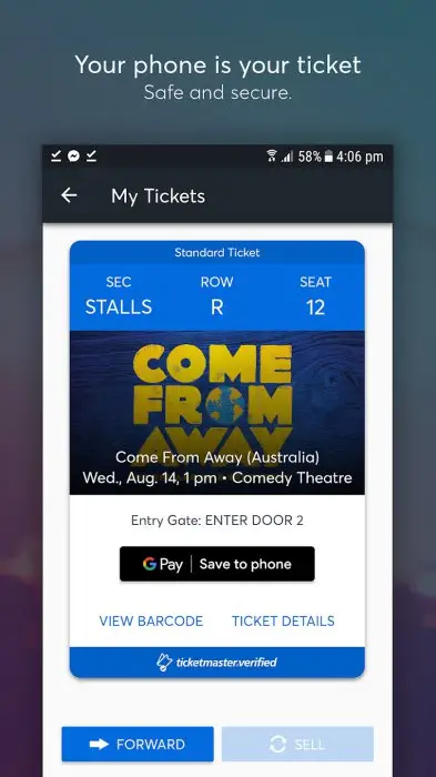 Ticketmaster AU Event Tickets Screenshot