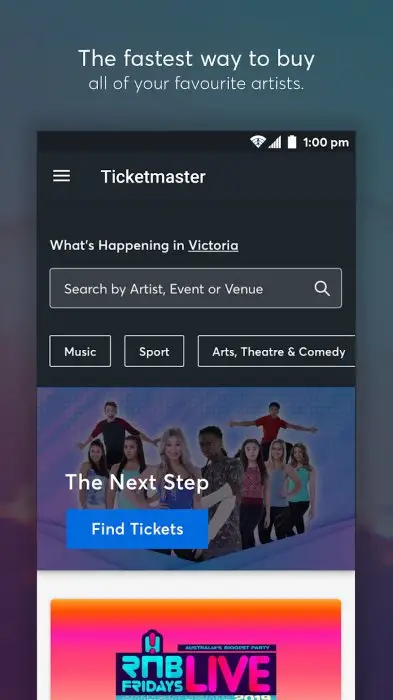 Ticketmaster AU Event Tickets Screenshot