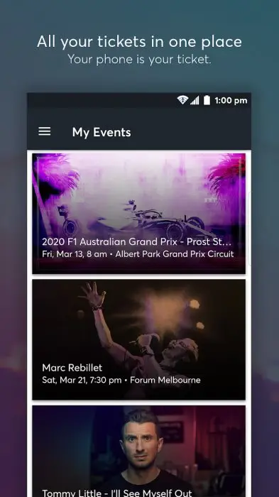 Ticketmaster AU Event Tickets Screenshot