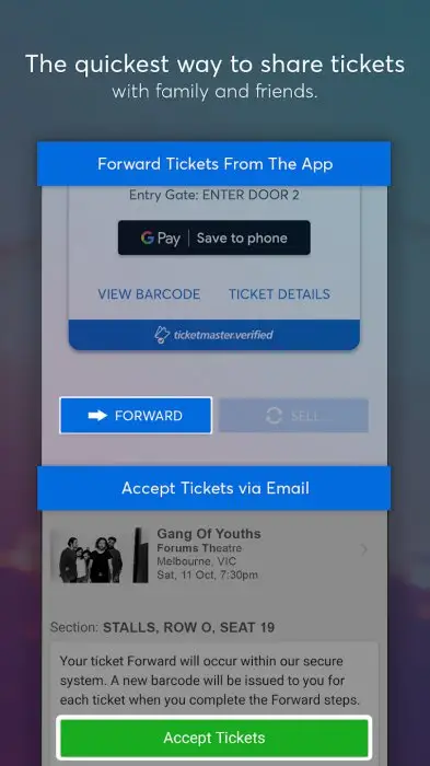 Ticketmaster AU Event Tickets Screenshot