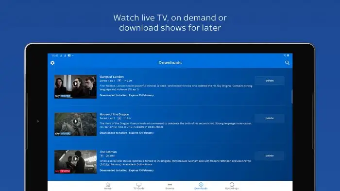 Sky Go Screenshot