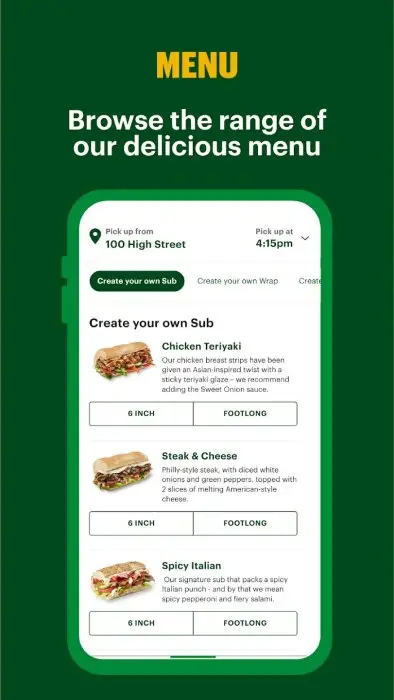 Subway® - Official App Screenshot