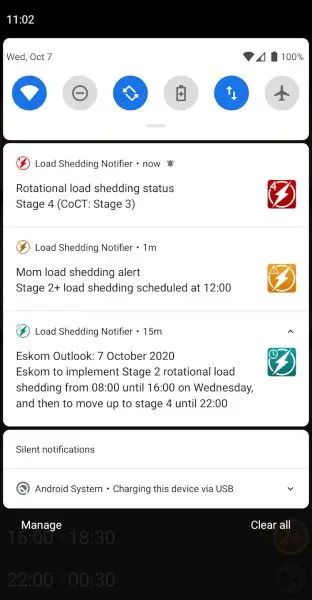 Load Shedding Notifier Screenshot