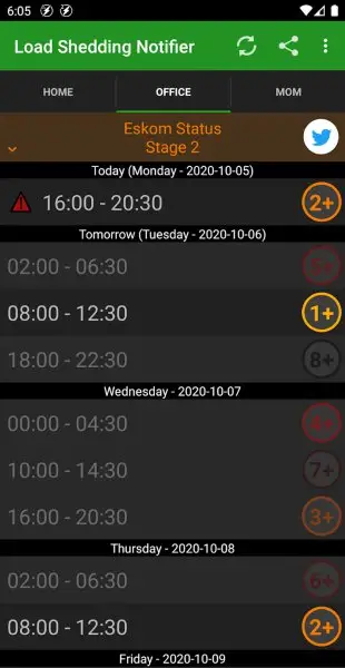 Load Shedding Notifier Screenshot