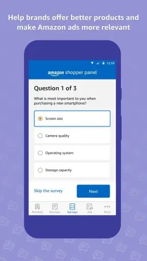 Amazon Shopper Panel Screenshot