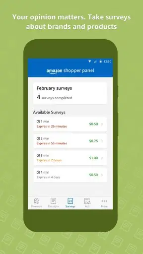 Amazon Shopper Panel Screenshot