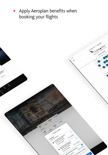 Air Canada + Aeroplan Screenshot