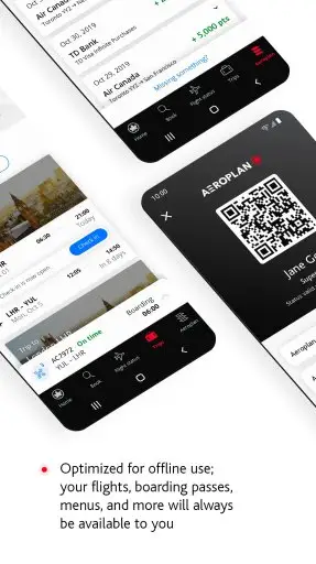 Air Canada + Aeroplan Screenshot
