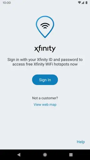 Xfinity WiFi Hotspots Screenshot