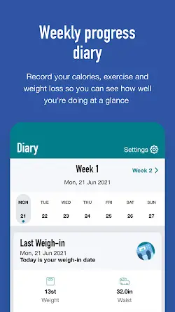 NHS Weight Loss Plan Screenshot