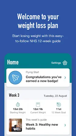 NHS Weight Loss Plan Screenshot