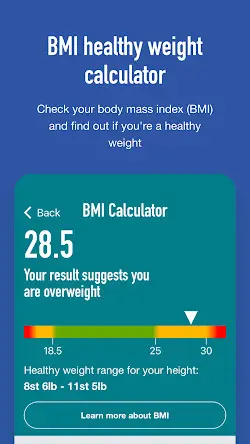 NHS Weight Loss Plan Screenshot