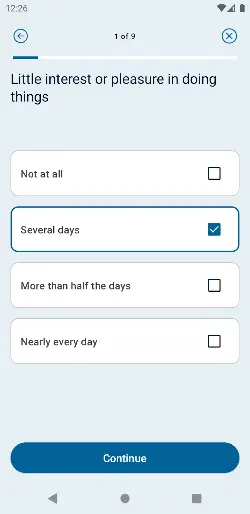 Depression Test Screenshot